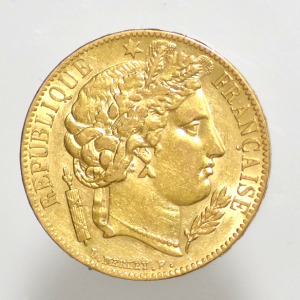 1850  Francia o.  köztársaság    arany 20 francs    (PAP328)