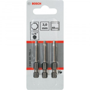 Bosch csavarhúzó BIT készlet, 3mm-es hatlapfejű 3db-os szett Bosch 2607001732