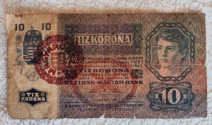 OMM felülbélyegzett 10 korona, Magyarország (G) | 1 db bankjegy