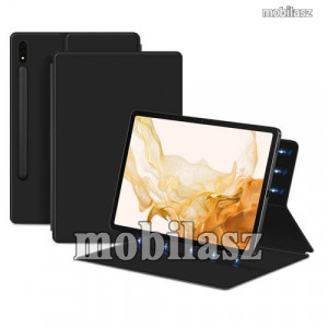 SAMSUNG Galaxy Tab S7 Plus, Tab S7 FE, Tab S7 FE 5G, Tab S8 Plus, Tablet tok, Notesz, Flip, Fekete