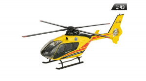 Makett autó, 01:43 LRP helikopter EC-135, sárga.