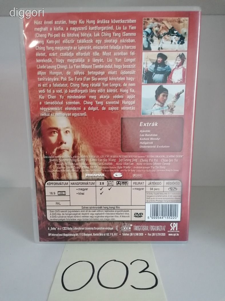 jó állapot DVD 003 Fehér sárkány - vörös tigris - Sammo Hung Kam-Bo ...