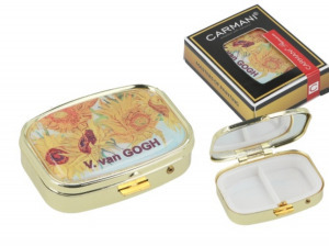 Gyógyszeres fémdoboz - Van Gogh: Napraforgók