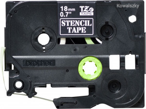 Brother STe-141 P-touch stencil szalag (18mm) Black on White STE141