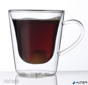 Kávés-teás bögre, duplafalú üveg, 29,5cl, 2db-os szett, 'Thermo'
