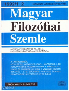 Magyar Filozófiai Szemle 1992/1-6 36. évf.