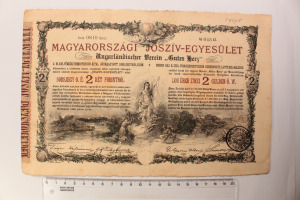 Magyarországi Jószív Egyesület sorsjegy 2 forint Budapest 1888