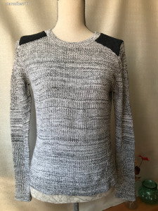 H&M fekete-fehér női pulóver pamut S