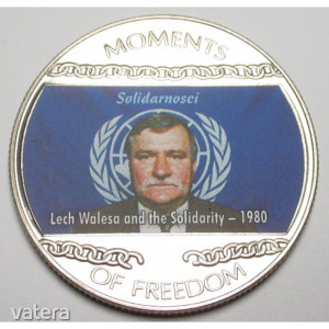 Libéria, 10 dollars 2004 PP - A szabadság pillanatai - Lech Walesa és a Szolidaritás - 1980 UNC