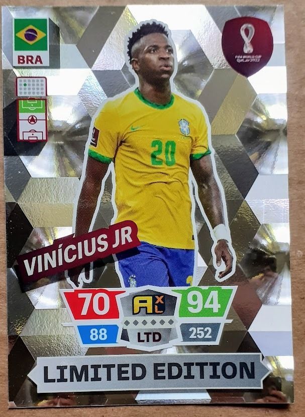 Vinícius Jr. Brazília Limited Edition focis kártya Panini FIFA