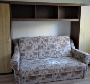 Hálószoba szekrény - franca ággyá kinyitható ágyneműtartós kanapéval