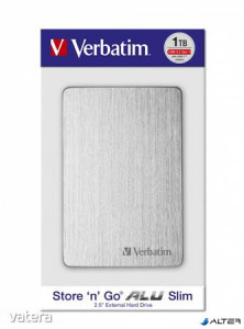 2,5' HDD (merevlemez), 1TB, USB 3.2, alumínium borítás, VERBATIM 'Store n Go', ezüst