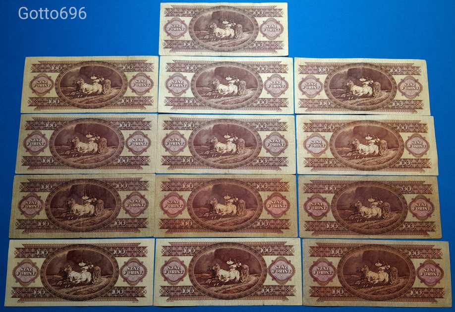 13 db -os 100 - SZÁZ - Forintos sor közte ritkábbak !!!! VF - F (L2216)