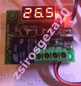 Mini termosztát panel 12V - -50 - +110°C  -LED-es