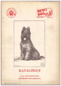 C.A.C. kutyakiállítás katalógus Esztergom, 1993. augusztus 15.