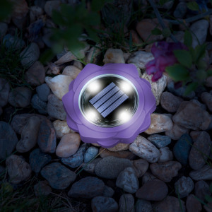 LED-es leszúrható szolár lámpa - lila - hidegfehér - 11,5 x 2,3 cm 24K