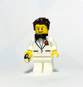 Vőlegény - Fehér öltönyben EREDETI LEGO egyedi minifigura - Esküvő - Új