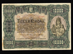 1920  10000  korona   VF  (erős, ropogós papír)     PFP8
