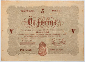 5 forint 1848 Barna XF+