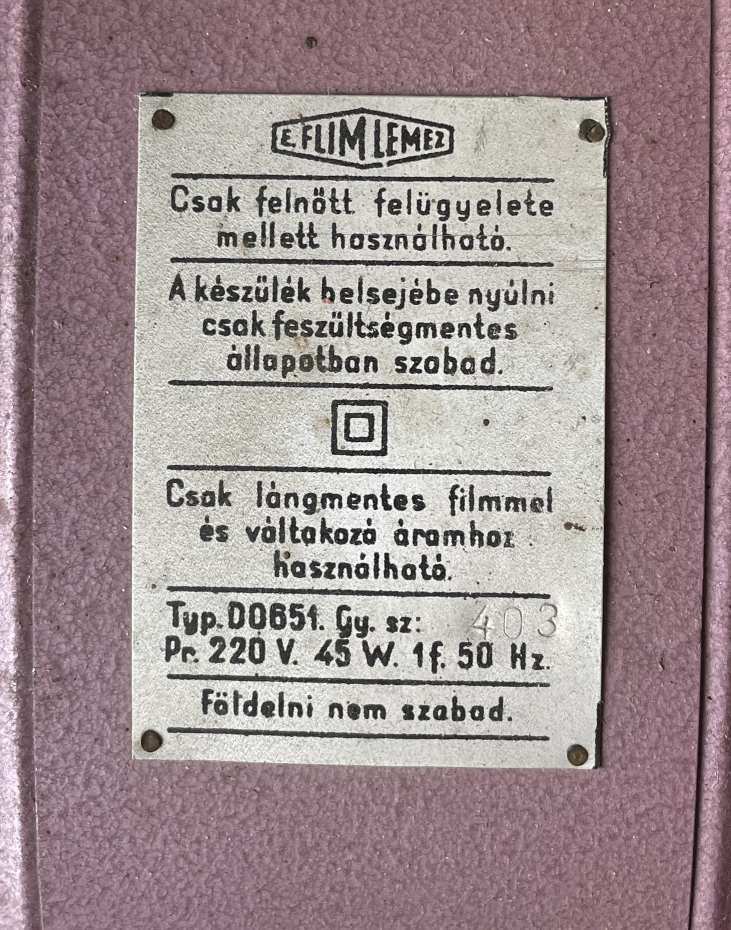 Retro magyar diavevtítő - LILA  -  / E. FLIM LEMEZ /  -- 1 Ft-ról!