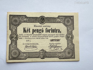 Kincstári utalvány 2-pengő forintra 1849.Hajtatlan.