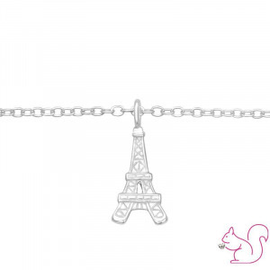 Párizs Eiffel torony ezüst karkötő, nagylányok részére