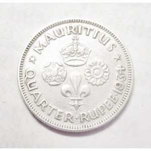 Mauritius, 1/4 rupee 1934 EF, 2.90g916