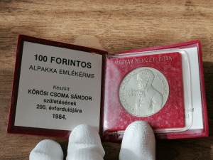 100 forint 1984 Kőrösi Csoma Sándor MNB tokban BU
