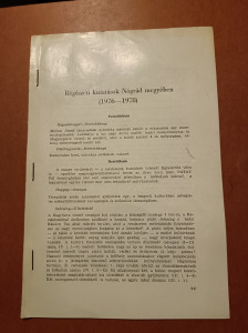 Régészeti kutatások Nógrád megyében 1976-1978