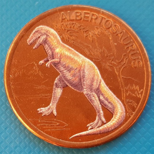 Ile des Pins 10 frank 2024 UNC Albertosaurus Dinoszaurusz Színezett