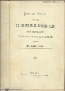 Sujánszky Antal Egyházi Beszéd melyet ... (1876.)