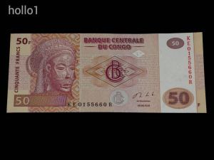 1 Ft-ról!!! UNC  50 Francs  Kongó  Gyönyörű, hajtatlan !! 2013