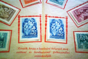 Honvéd karácsony 1942 (II. vh.  -levélzáró bélyeg emlékív)