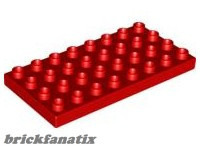 Lego Duplo, Plate 4 x 8, Red