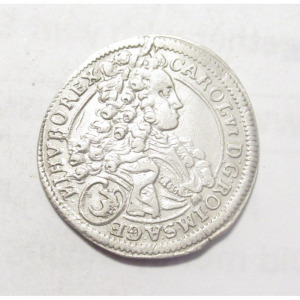 Ausztria, III. Károly 3 krajcár 1717 - Bécs EF+, 1.300g