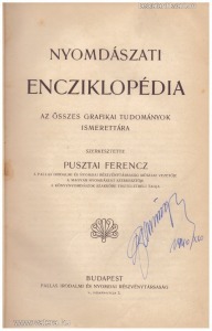 Pusztai Ferencz - Nyomdászati encziklopédia (1902.)