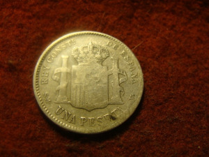 Spanyol ezüst 1 peseta 1900