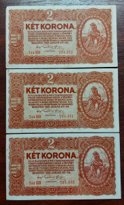 1920 évi két koronás bankjegyek