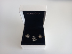Pandora Virágzó Szívek fülbevaló és függő charm/medál szett Kép