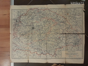 1920-as nagy Magyarország térkép papírrégiség papírgyűjtemény