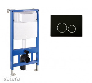 Mexen Fenix Slim beépíthető WC tartály + Fenix-02 fekete nyomólap (60100-600503)