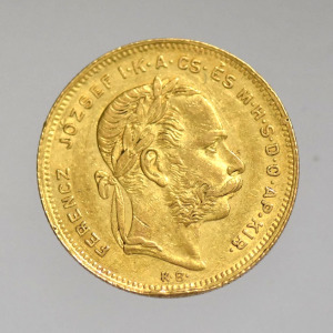 1874  Ferenc József  arany 8 Forint  -FIX651