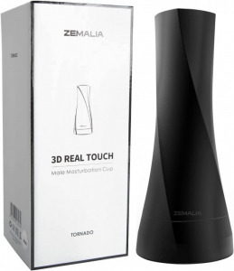 Zemalia 3D Real Touch - élethű műpunci tokban (fekete-natúr)