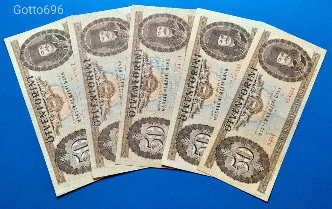 5 db -os 50 Forintos sor közte ritkábbak !!!! VF-F  (L2177)