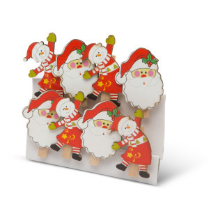 8 db karácsonyi mikulás fa csipesz fénykép jegyzet üdvözlőlap szalvéta tartó dekorációs facsipesz