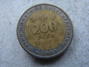 BIMETÁL NYUGAT AFRIKA 200 FRANCS, 2004. 1 DB.