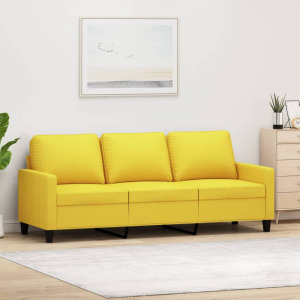 3 személyes világossárga szövet kanapé 180 cm