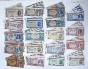5-5 db 1945-1946 Inflációs pengő-sor 50 - 1 millió B-pengőig teljes hajtatlanokkal (95 darab)