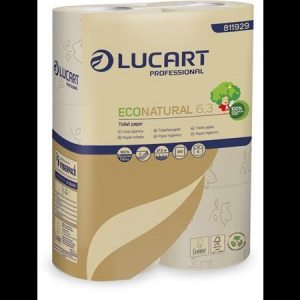 Lucart Eco Natural 6.3 toalettpapír, 3 rétegű kistekercses 27,5m barna (811929Y) (L811929Y)