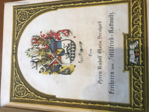 1846 os Családi címeres különleges antik könyv